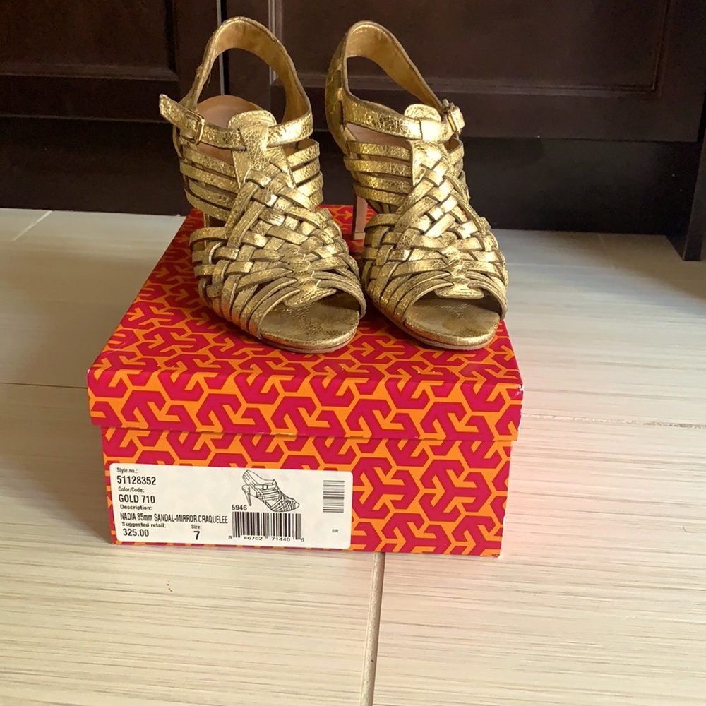 Tory Burch Gold Nadia Sandals